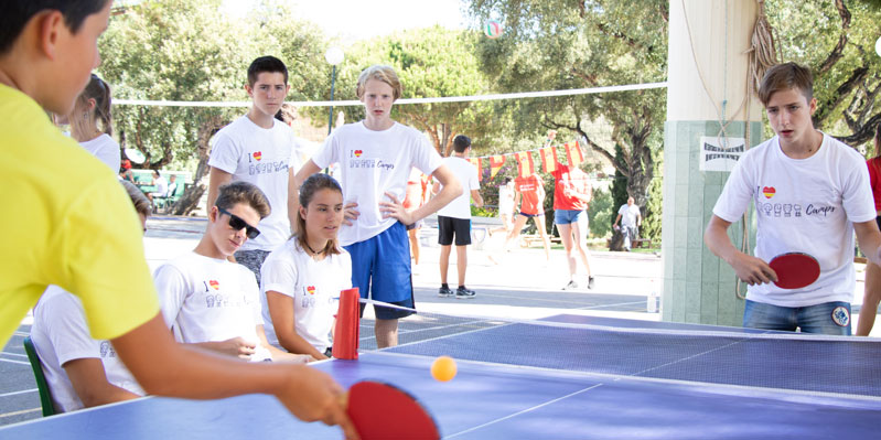 Table tennis during a break